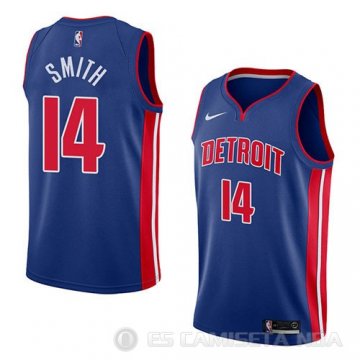 Camiseta Ish Smith #14 Detroit Pistons Icon 2018 Azul