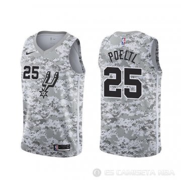 Camiseta Jakob Poeltl #25 San Antonio Spurs Earned Camuflaje