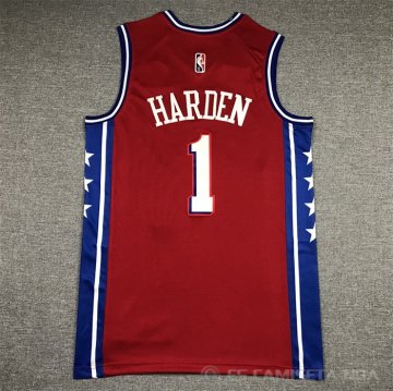 Camiseta James Harden #1 Philadelphia 76ers Statement 2020-21 Rojo
