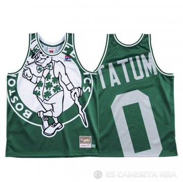 Camiseta Jayson Tatum #0 Boston Celtics Mitchell & Ness Big Face Verde