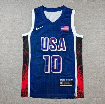 Camiseta Jayson Tatum #10 USA 2024 Azul1
