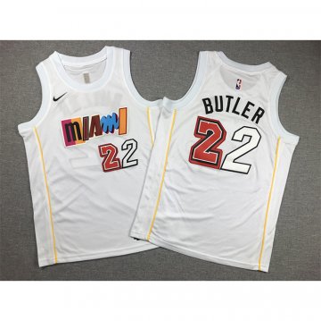 Camiseta Jimmy Butler #22 Miami Heat Nino Ciudad 2022-23 Blanco