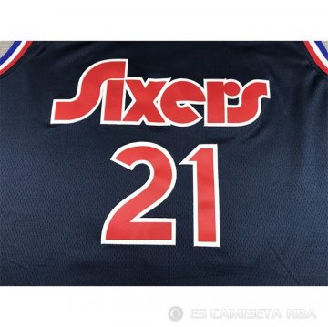 Camiseta Joel Embiid NO 21 Philadelphia 76ers Ciudad 2021-22 Azul