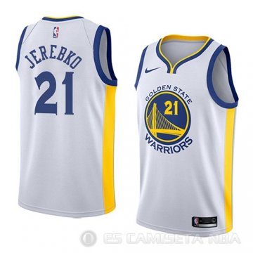 Camiseta Jonas Jerebko #21 Golden State Warriors 2018 Blanco