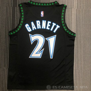 Camiseta Kevin Garnett NO 21 Minnesota Timberwolves Classic Negro