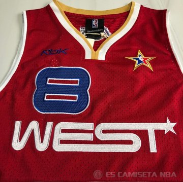 Camiseta Kobe Bryant NO 8 All Star 2006 Rojo Blanco