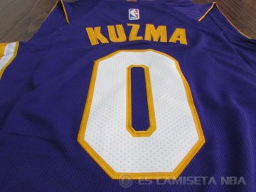 Camiseta Kuzma #0 Los Angeles Lakers Autentico 2017-18 Violeta