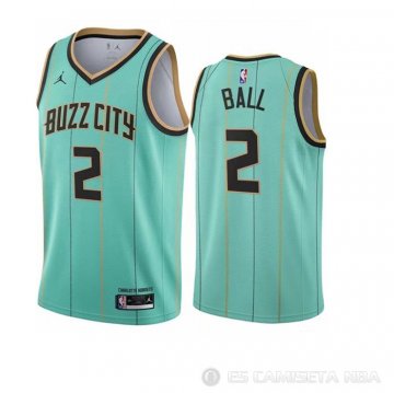 Camiseta LaMelo Ball NO 2 Charlotte Hornets Ciudad 2020-21 Verde