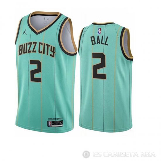 Camiseta LaMelo Ball NO 2 Charlotte Hornets Ciudad 2020-21 Verde - Haga un click en la imagen para cerrar