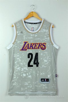 Camiseta Lakers Bryant #24 Luces de la ciudad Gris