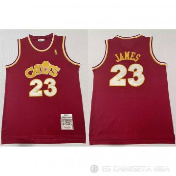 Camiseta LeBron James #23 Cleveland Cavaliers Mitchell & Ness 2015-16 Rojo