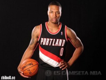 Camiseta Lillard #0 Portland Trail Blazers Negro