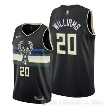 Camiseta Marvin Williams #20 Milwaukee Bucks Negro 2019-20 Statement