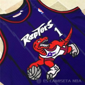 Camiseta McGrady #1 Toronto Raptors Autentico Violeta