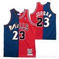 Camiseta Michael Jordan #23 Chicago Bulls Washington Wizards Split Azul Rojo