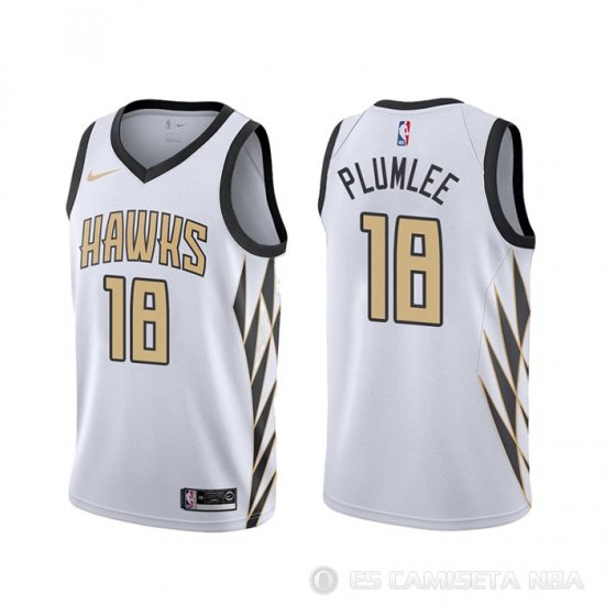 Camiseta Miles Plumlee #18 Atlanta Hawks Ciudad Blanco - Haga un click en la imagen para cerrar
