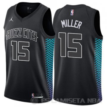 Camiseta Miller #15 Charlotte Hornets Ciudad 2017-18 Negro