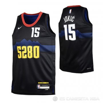 Camiseta Nikola Jokic #15 Denver Nuggets Nino Ciudad 2023-24 Negro