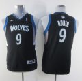 Camiseta Rubio #9 Minnesota Timberwolves Nino Negro