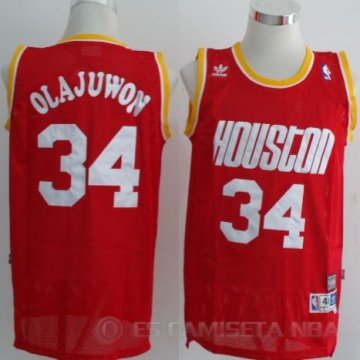 Camiseta Olajuwon #34 Houston Rockets Rojo