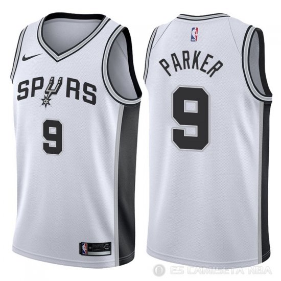 Camiseta Parker #9 San Antonio Spurs Autentico 2017-18 Blanco - Haga un click en la imagen para cerrar