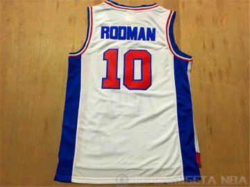 Camiseta Rodman #10 Detroit Pistons Blanco