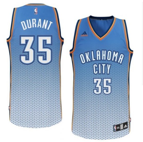 Camiseta Durant #35 Thunder Resuenan Moda Azul - Haga un click en la imagen para cerrar