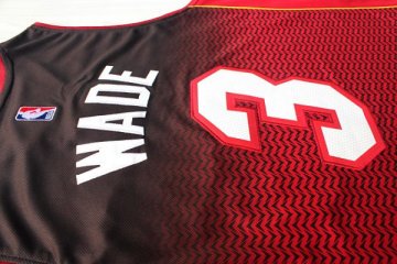 Camiseta Wade #3 Heats Resuenan Moda Rojo Negro