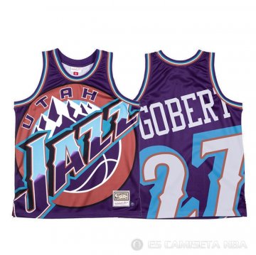 Camiseta Rudy Gobert #27 Utah Jazz Mitchell & Ness Big Face Violeta
