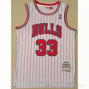 Camiseta Scottie Pippen NO 33 Chicago Bulls Reload Hardwood Classics Blanco