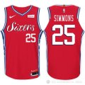 Camiseta Simmons #25 Philadelphia 76ers Autentico 2017-18 Rojo