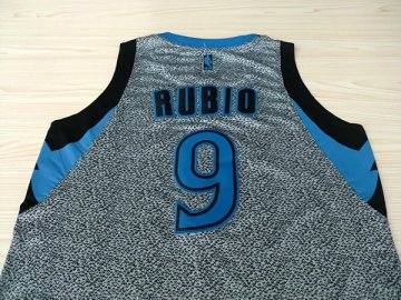 Camiseta Ricky Rubio #9 Timberwolves 2013 Moda Estatica Gris