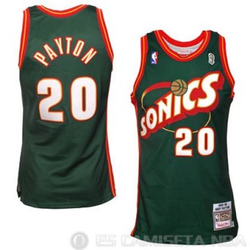 Camiseta Payton Sonics #20 Seattle SuperSonics Verde