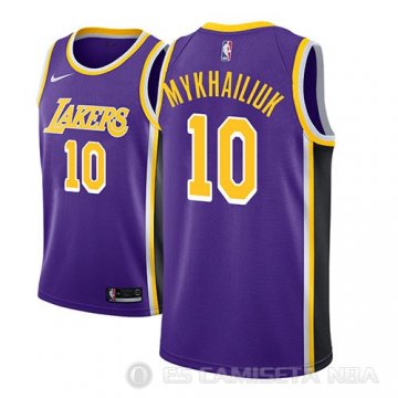 Camiseta Sviatoslav Mykhailiuk #10 Los Angeles Lakers Statement 2018-19 Violeta