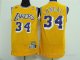 Camiseta retro O neal #34 Los Angeles Lakers Amarillo