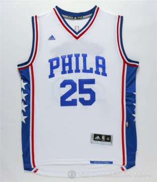Camiseta 76ers #25 Simmons Blanco