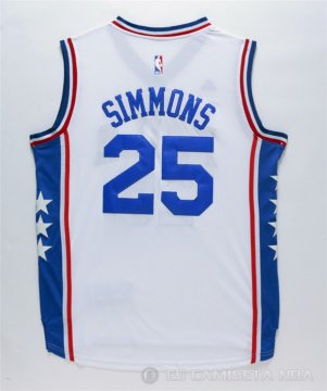 Camiseta 76ers #25 Simmons Blanco