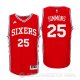 Camiseta 76ers #25 Simmons Rojo