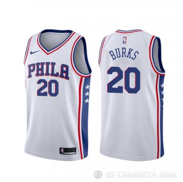 Camiseta Alec Burks #20 Philadelphia 76ers Association Blanco