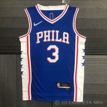 Camiseta Allen Iverson #3 Philadelphia 76ers Icon Azul