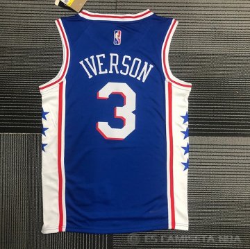 Camiseta Allen Iverson #3 Philadelphia 76ers Icon Azul