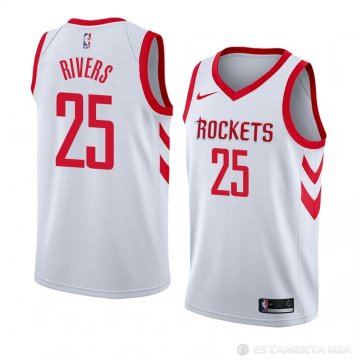 Camiseta Austin Rivers #25 Houston Rockets Association 2018 Blanco