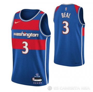 Camiseta Bradley Beal NO 3 Washington Wizards Ciudad 2021-22 Azul