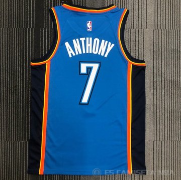 Camiseta Carmelo Anthony NO 7 Oklahoma City Thunder Icon Azul