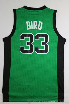 Camiseta Bird #33 Boston Celtics Borde DE Color Verde Oscuro