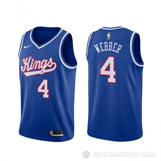 Camiseta Chris Webber #4 Sacramento Kings Classic 1990-1994 Azul - Haga un click en la imagen para cerrar