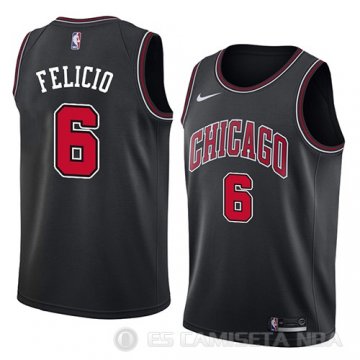 Camiseta Cristiano Felicio #6 Chicago Bulls Statement 2018 Negro