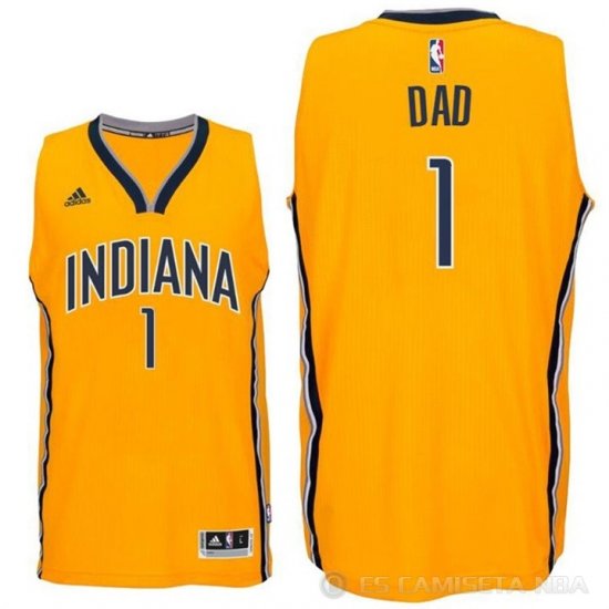 Camiseta Dad #1 Indiana Pacers Dia del Padre Amarillo - Haga un click en la imagen para cerrar