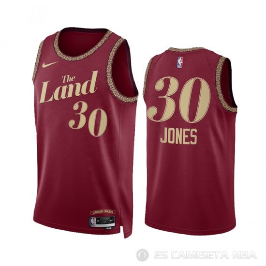 Camiseta Damian Jones #30 Cleveland Cavaliers Ciudad 2023-24 Rojo - Haga un click en la imagen para cerrar