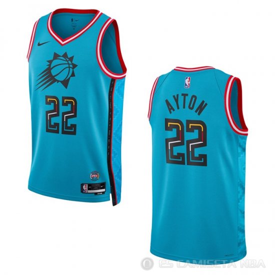 Camiseta Deandre Ayton #22 Phoenix Suns Ciudad 2022-23 Azul - Haga un click en la imagen para cerrar